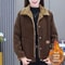 Plus Size Corduroy Short Coat With Long Sleeves 7