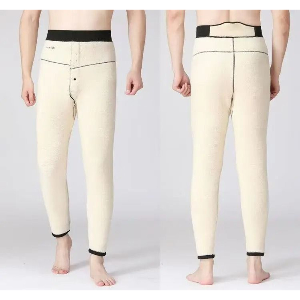 Unisex HighWaist Winter Pants With Thick Wool Sheepskin Lining 3