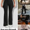 High Waisted Plush Bell Bottom Pants For Winter Warmth 3