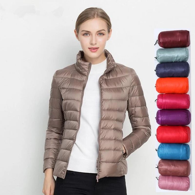 Women Spring Jacket Ultra Lightweight Packable Puffer Coat Slim Fit 0