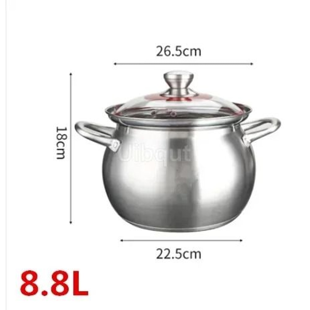 304 Stainless Steel Thick Soup Pot For Induction And Gas Cooking 9