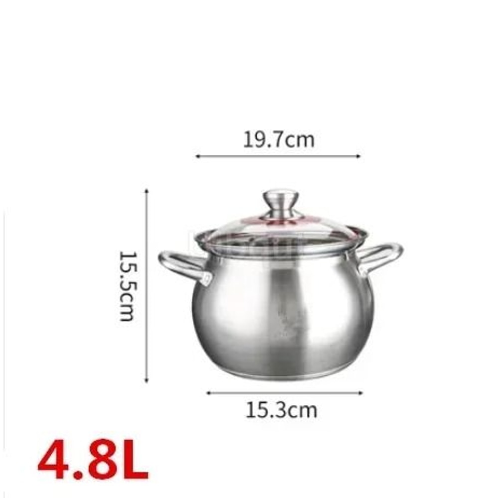 304 Stainless Steel Thick Soup Pot For Induction And Gas Cooking 6