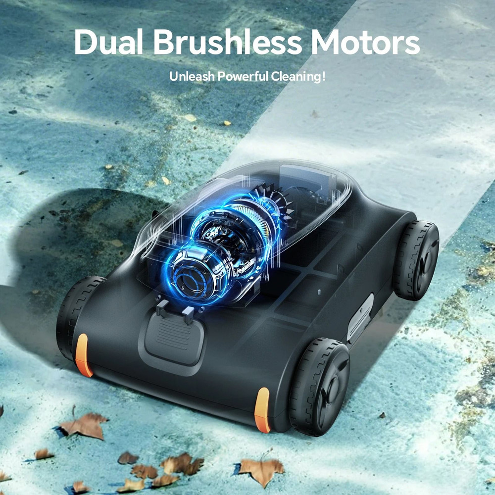 Cordless Robotic Pool Cleaner With Long Runtime For Above Ground Pools 0