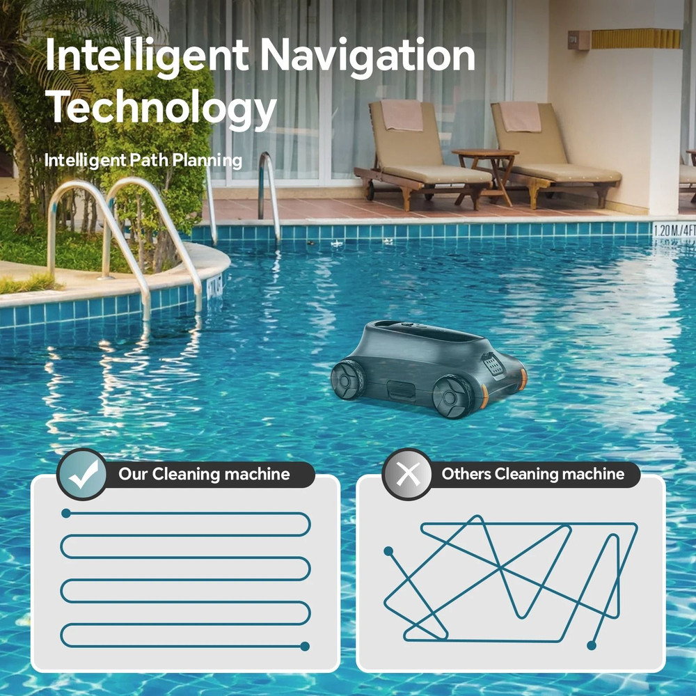 Cordless Robotic Pool Cleaner With Long Runtime For Above Ground Pools 2