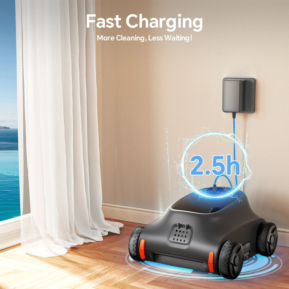 Cordless Robotic Pool Cleaner With Long Runtime For Above Ground Pools 4