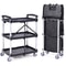 Three Tier Folding Rolling Utility Cart With Storage Shelves 0