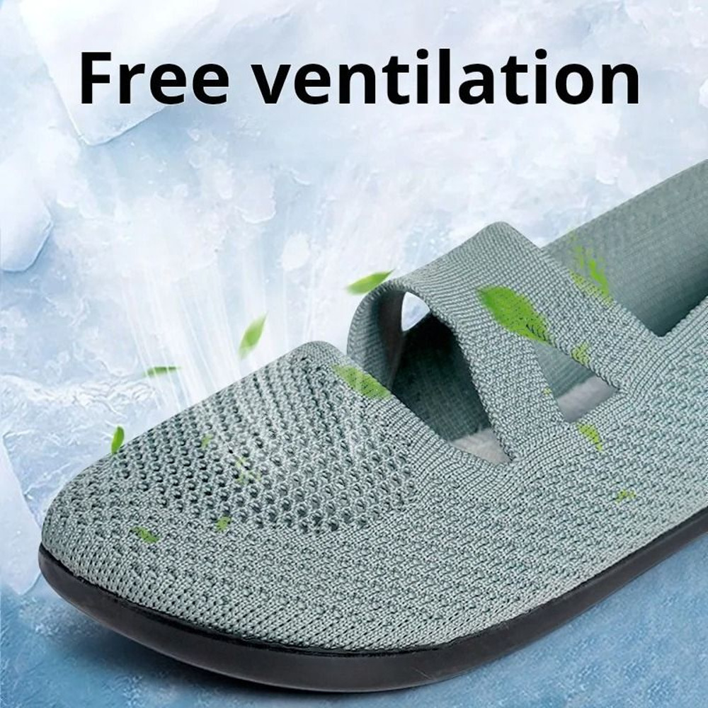 Womens Elastic Knitted Slip On Flats 3