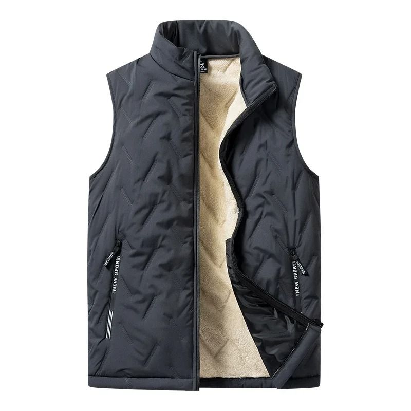 Mens Padded Cotton Vest With Stand Collar 2