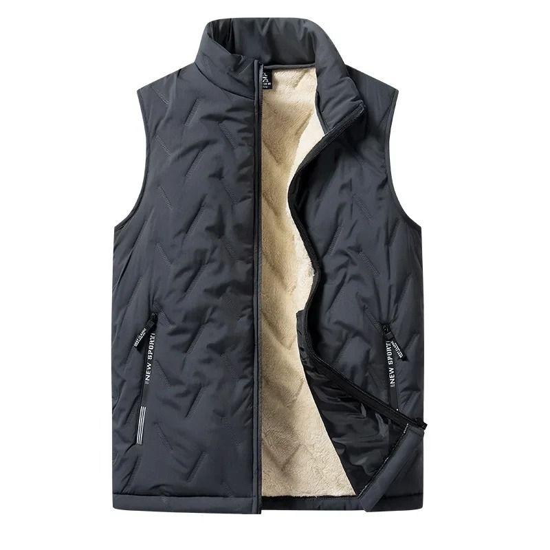Mens Padded Cotton Vest With Stand Collar 4