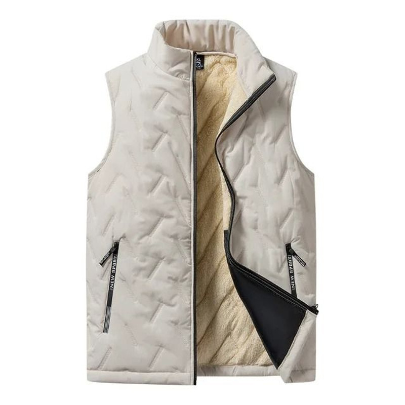Mens Padded Cotton Vest With Stand Collar 7