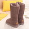 Women Knee High Waterproof Winter Leather Snow Boots 1