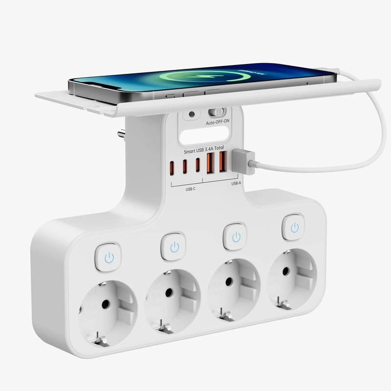 Multifunction Smart Socket With Night Light And Shelf 3