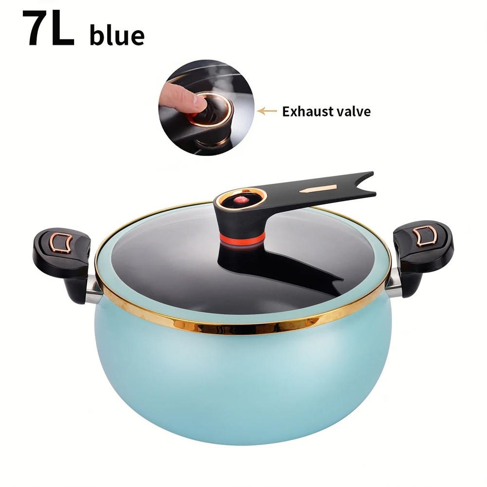 Large Capacity 7L Non Stick Micro Pressure Stew Pot 9