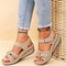 Womens Chunky PU Platform Sandals With Ankle Strap 0