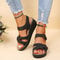 Womens Chunky PU Platform Sandals With Ankle Strap 3
