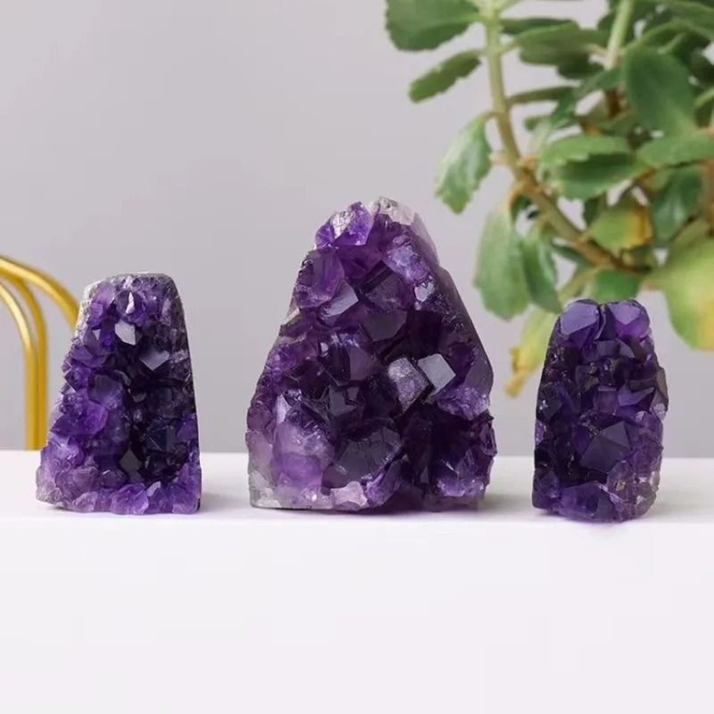 Natural Amethyst Geode Crystal Cave With Base 5