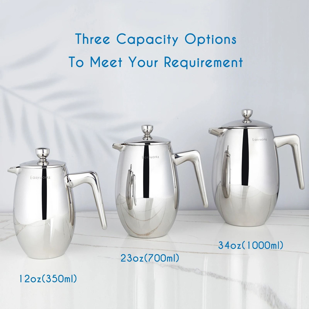 Double Wall Insulated Stainless Steel French Press Coffee Maker 4
