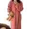 Womens Flannel Winter Pajamas Warm Plush Striped One Piece Sleepwear 6