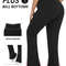 Plus Size Super Soft High Waisted Flare Leggings Tummy Control Bell Bottoms 0