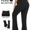 Plus Size Super Soft High Waisted Flare Leggings Tummy Control Bell Bottoms 0