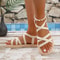 Women Strappy Flat Sandals Comfortable Summer Casual Shoes 2