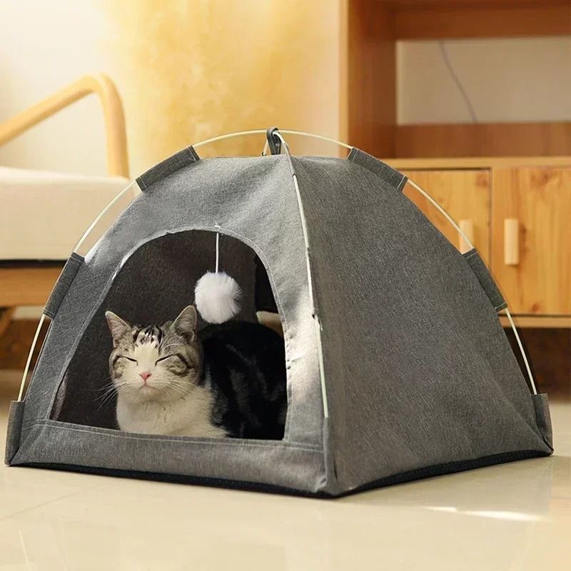 Canvas Pet Tent Bed Cozy Cat Cave For Cats And Small Dogs 1