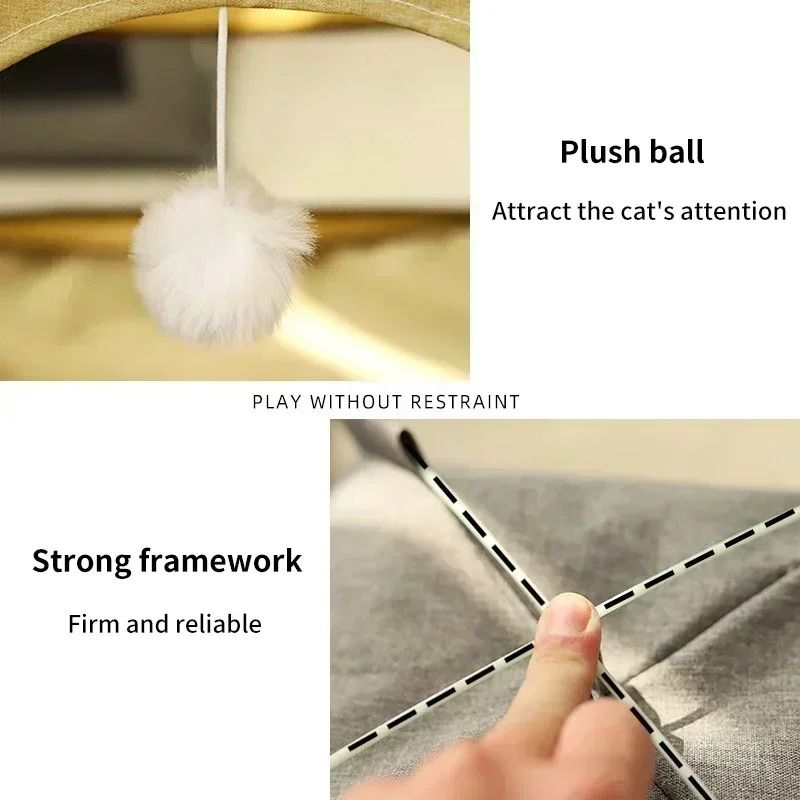 Canvas Pet Tent Bed Cozy Cat Cave For Cats And Small Dogs 3