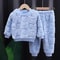 Flannel Kids Pajama Set Girls Boys Long Sleeve Top And Pants 8