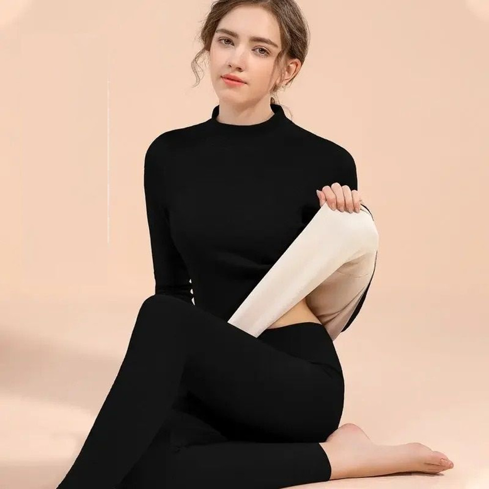 Women Thermal Underwear Set Velvet Lined Base Layer For Winter 0