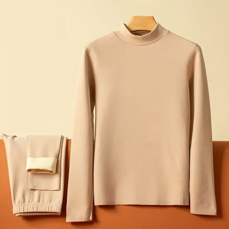 Women Thermal Underwear Set Velvet Lined Base Layer For Winter 4