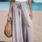 Womens Wide Leg Drawstring Casual Pants 9