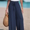 Womens Wide Leg Drawstring Casual Pants 12