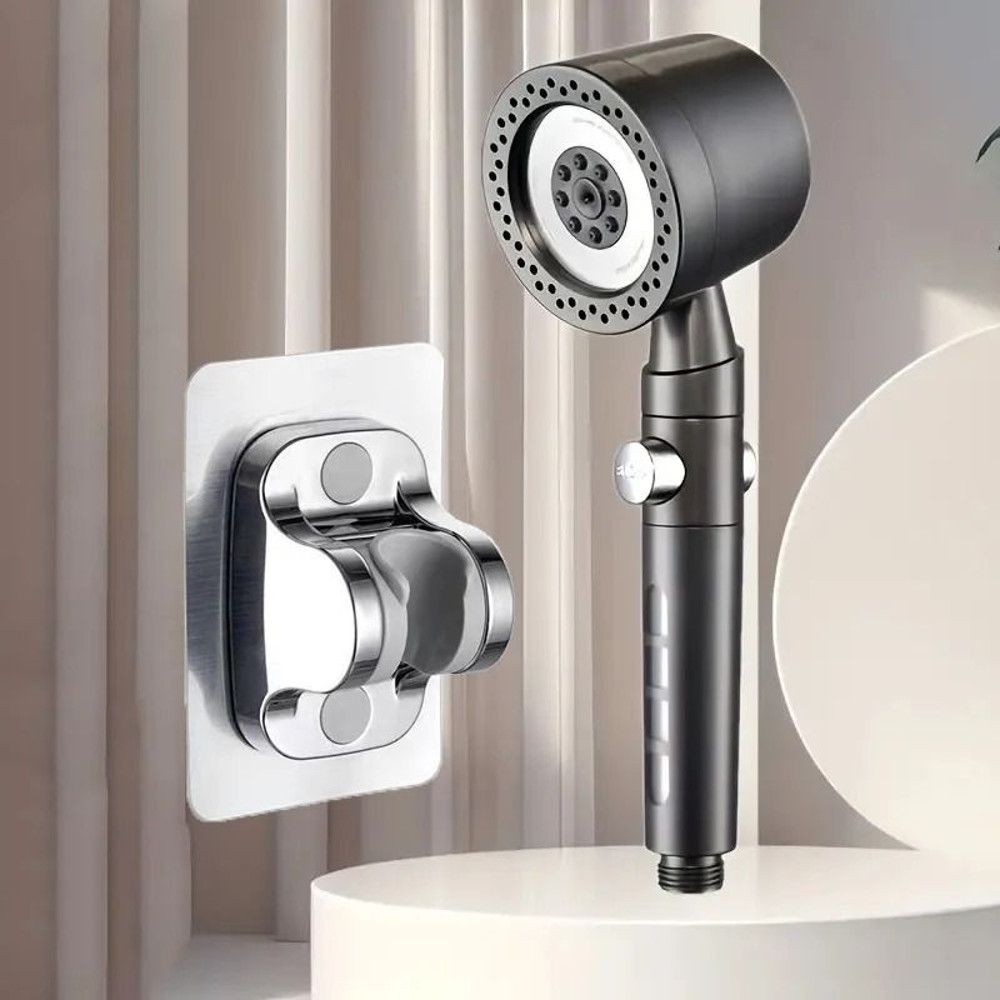 High Pressure Water Saving Handheld Shower Head With Stop Button 16