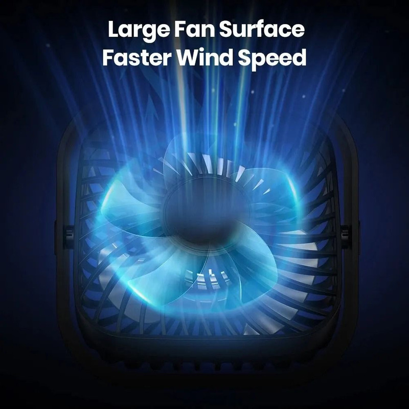 USB Portable Mini Fan Three Speed Rotatable Quiet Personal Desk Fan 2