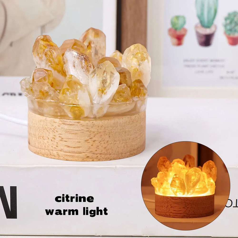Natural Crystal Point Lamp With LED Light For Home Decor And Energy Display 5