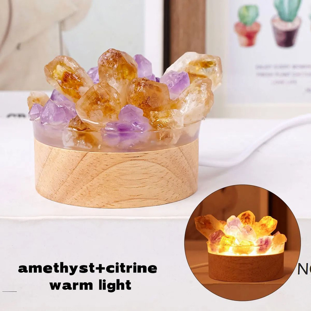 Natural Crystal Point Lamp With LED Light For Home Decor And Energy Display 7