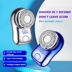 mini electric shaver for men with usb c recharge and digital power display