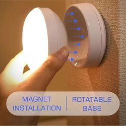 rechargeable motion sensor night light with magnetic rotating base