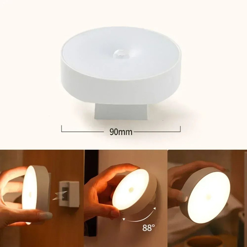 Rechargeable Motion Sensor Night Light With Magnetic Rotating Base 6