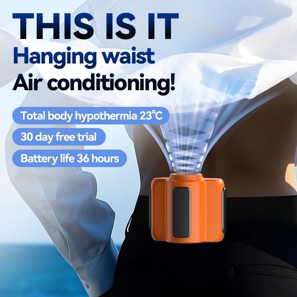 Portable USB Rechargeable Waist Clip Fan With 5000mAh Battery 1