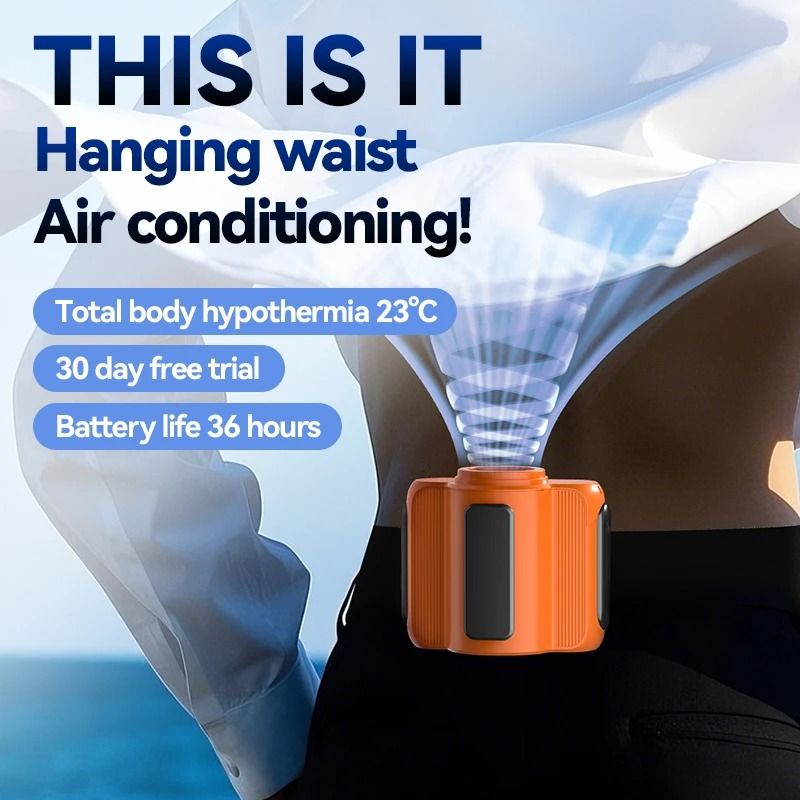 Portable USB Rechargeable Waist Clip Fan With 5000mAh Battery 1