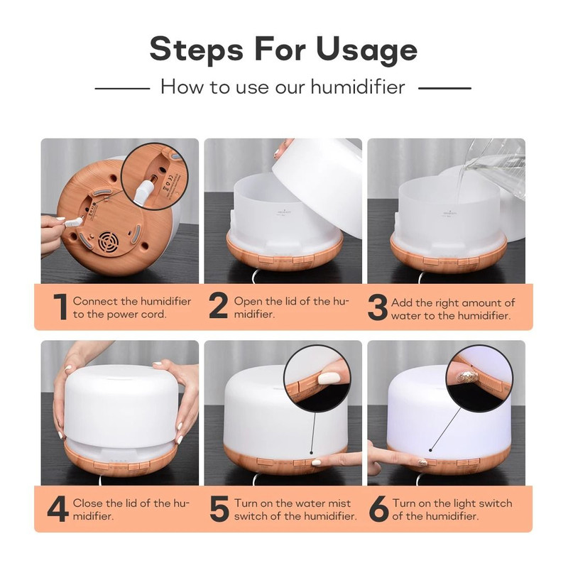 Ultrasonic Aromatherapy Diffuser With Remote Control And LED Light 5