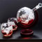 Globe Whiskey Decanter With Wooden Stand 900ml With Optional Glasses 2