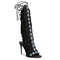 Cow Suede Tassel Lace Up Peep Toe High Heel Sandals 4