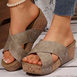 womens summer platform sandals with peep toe high heel design