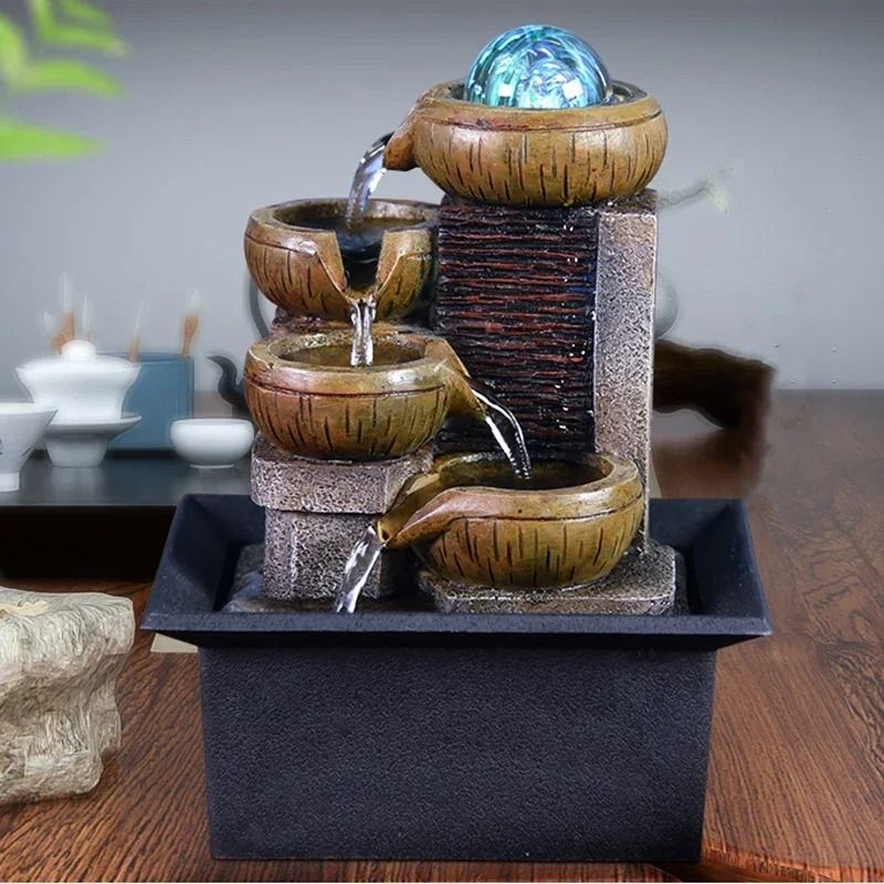 Portable Tabletop Water Fountain For Zen Relaxation And Home Decor 0