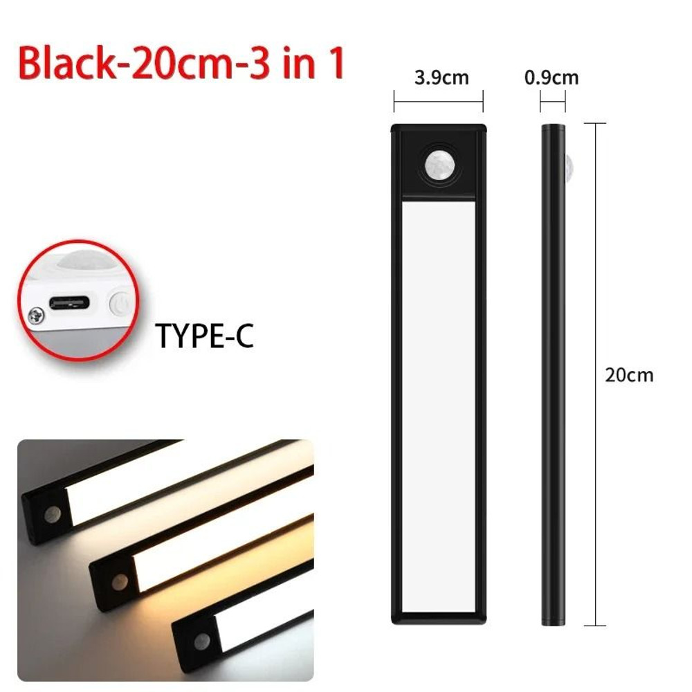 Ultra Thin LED Motion Sensor Cabinet Light Wireless Rechargeable Design 7