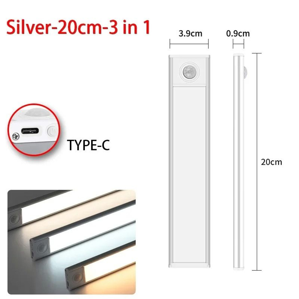 Ultra Thin LED Motion Sensor Cabinet Light Wireless Rechargeable Design 8
