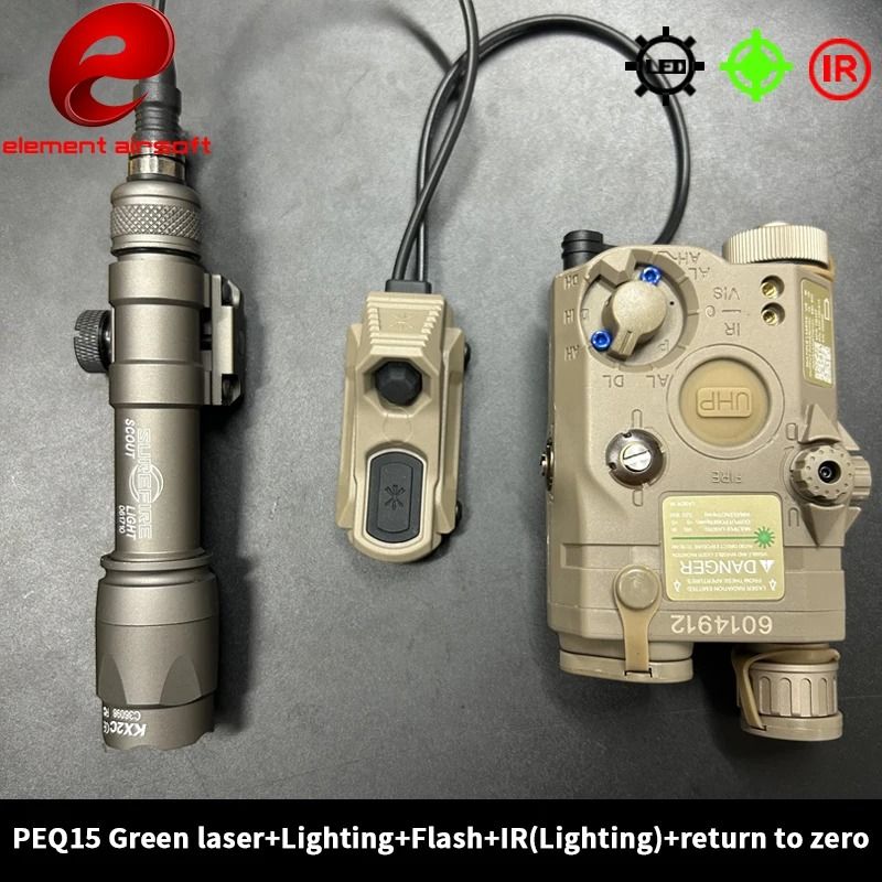 Tactical Flashlight And Laser Combo With Dual Control 2