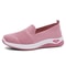 Breathable Knitted Wedge Heel Slip On Sneakers For Women 9
